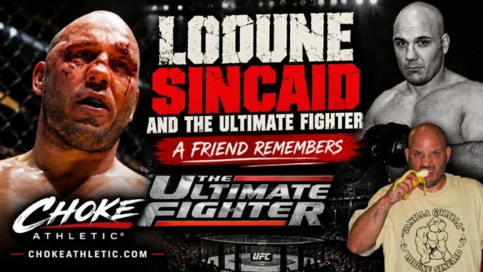 Lodune Sincaid and The Ultimate Fighter – A Friend Remembers | Choke Athletic Lodune Sincaid featured in a tribute collage with fight photos, his Vanilla Gorilla shirt, and The Ultimate Fighter logo, remembering his role in the historic first season of the UFC reality series.